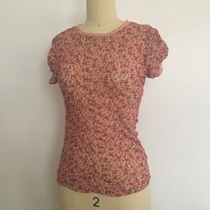 Vintage 90’s mesh blouse top pink floral